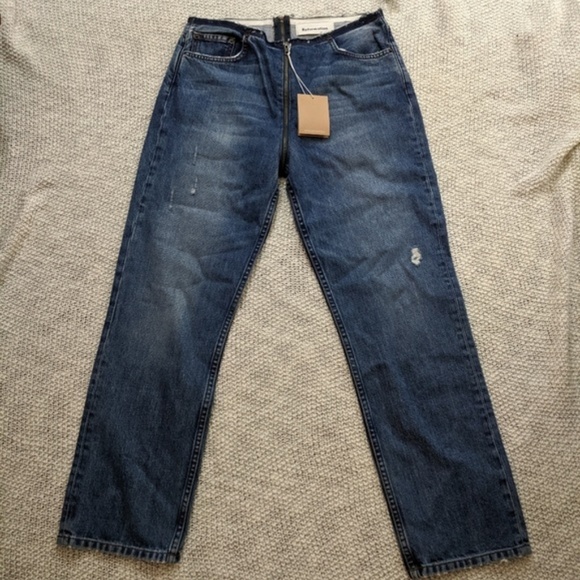 NEW Reformation Zip Crop Straight Leg Jeans 25 - Picture 2 of 6